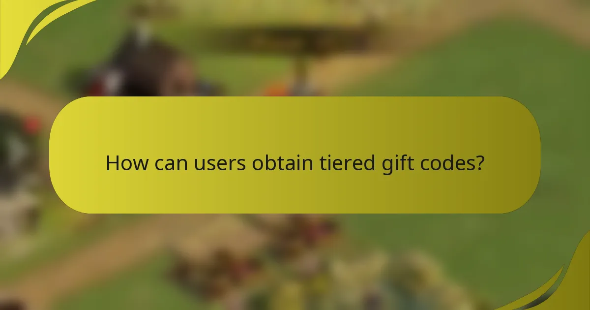 How can users obtain tiered gift codes?