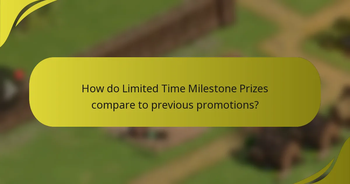 How do Limited Time Milestone Prizes compare to previous promotions?