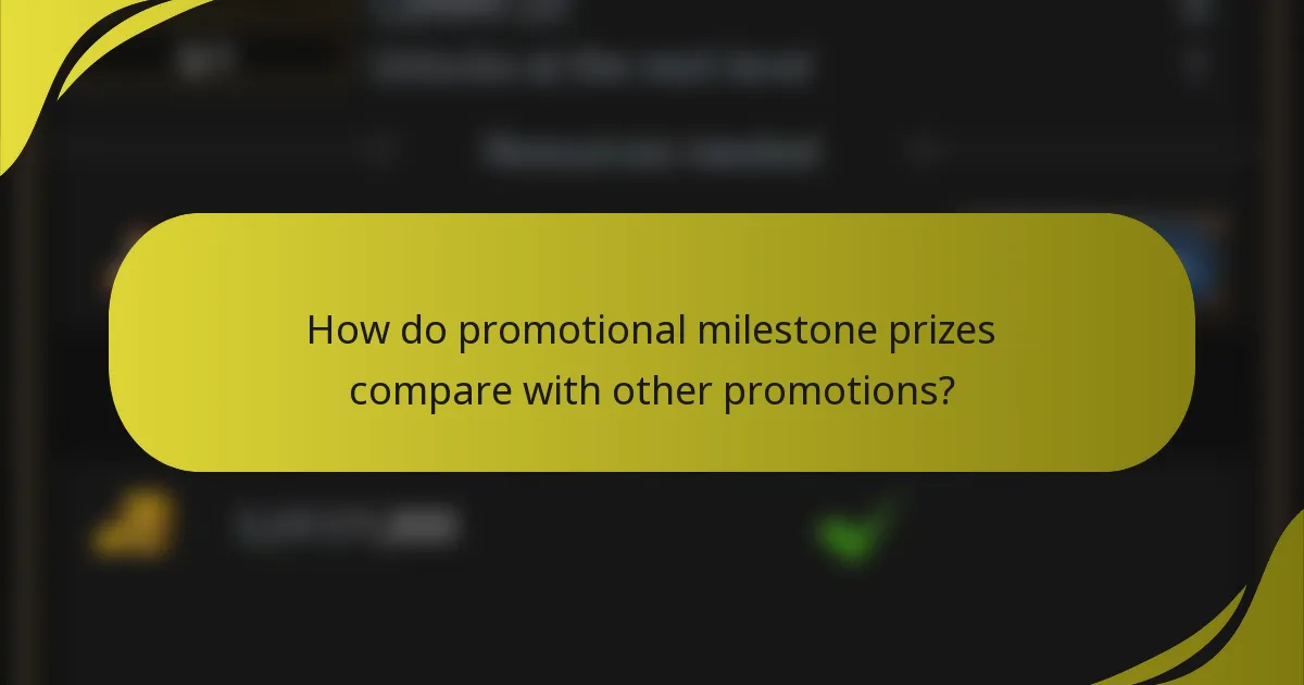 How do promotional milestone prizes compare with other promotions?